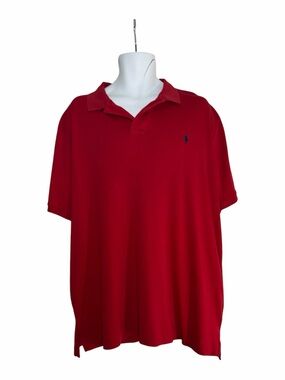 Ralph Lauren Red Short-Sleeve Polo with Navy Pony XL